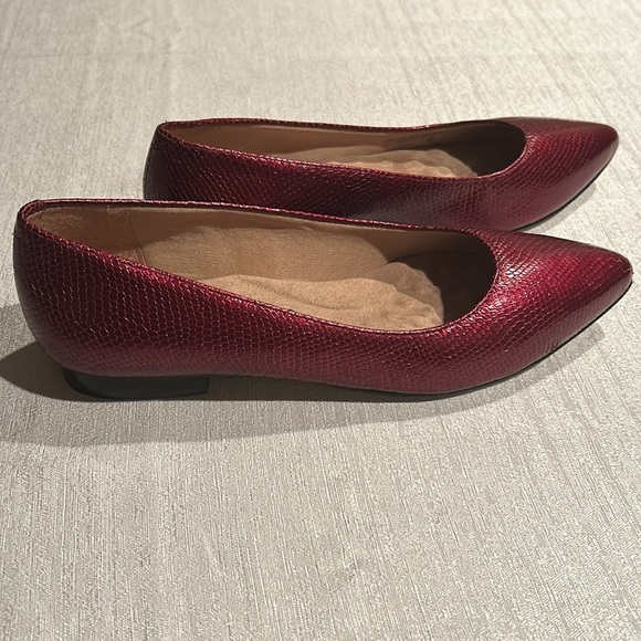 Walking cradle Wine Snake-Embossed Reece Leather Flat - Picture 5 of 7